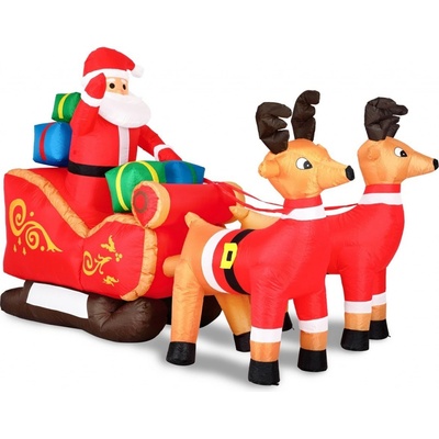 Goleto Nafukovací Santa Claus na saních s LED osvětlením 240 cm