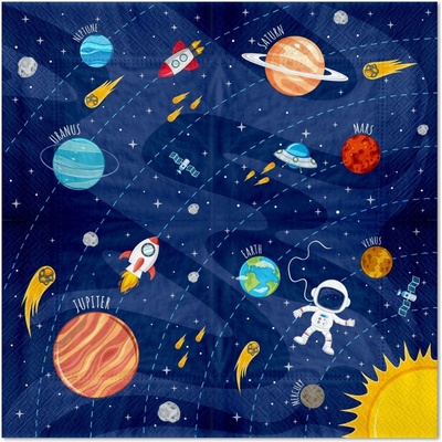 Party Pal Papírové ubrousky vesmír 10ks 33x33cm