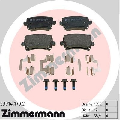 ZIMMERMANN Sada brzdových destiček, kotoučová brzda 239141702