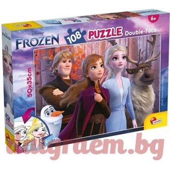 Lisciani Пъзел lisciani 91614 - 108 части - Замръзналото кралство, двулицев пъзел (li91614)