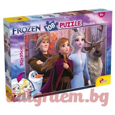 Lisciani Пъзел lisciani 91614 - 108 части - Замръзналото кралство, двулицев пъзел (li91614)