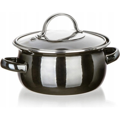 Banquet Smaltovaný HRNEC s poklicí malý 0,71 l 14 cm kovový