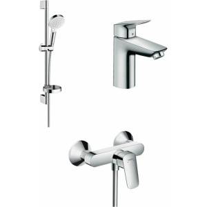 Hansgrohe Смесител Hansgrohe Logis 100 за мивка и душ, гланциран хром (71100000-71600000-26553400)