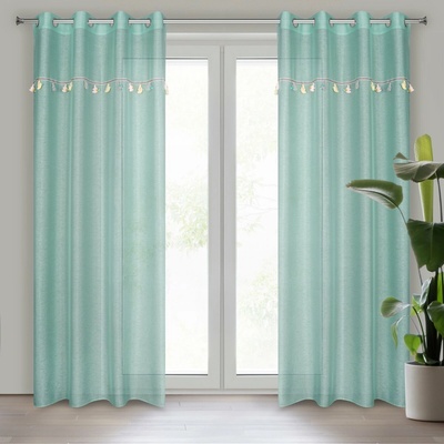 EUROFIRANY DĚTSKÁ ZÁCLONA NA KROUŽCÍCH KIDS 2 140X250 CM MENTOLOVÁ