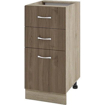 ИРИМ Долен шкаф с две чекмеджета и една врата Сити АРО-27 дъб сонома арвен / орех адмирал 40 см