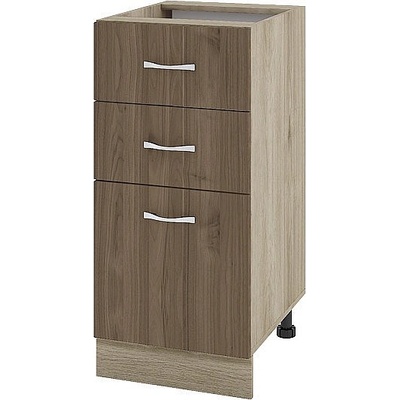 ИРИМ Долен шкаф с две чекмеджета и една врата Сити АРО-27 дъб сонома арвен / орех адмирал 40 см