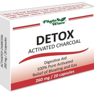 Phyto Wave Детокс активен въглен, 260 mg, 20 капсули (70001 PW)