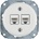 Reblig -Порцеланова ретро Ethernet розетка без рамка 2x CAT. 5E бяла (RG0180)