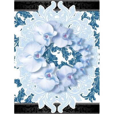 Preinterier Fototapeta panel - PL0128 - Kytica kvetov – modrá vlies - 206cm x 275cm