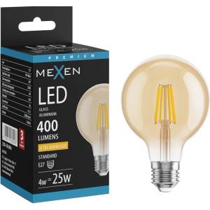 Mexen Vintis LED филаментна крушка E27, G80, 4W, Топла - 2200K, 400 lm, кехлибар - L155-E27-0422-50 (L155-E27-0422-50)