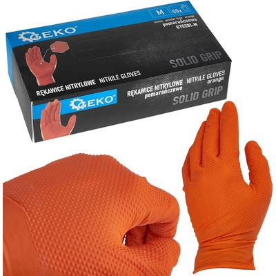 Geko SOLID GRIP nitrilové oranžové 50 ks