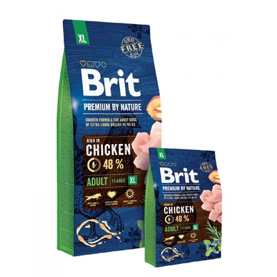 Brit premium adult xl by nature- Суха храна за кучета с 48% прясно пилешко месо- 15 кг
