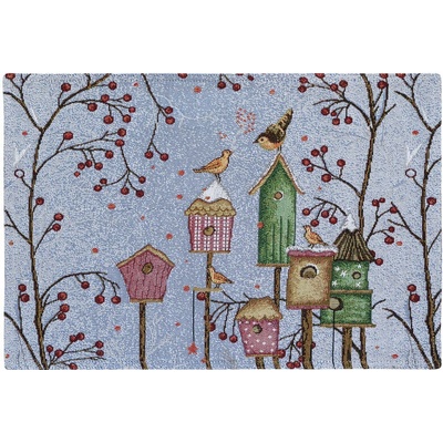 SCANquilt prostírání motiv ptačí budky červenozelená prostírání 30x45 cm