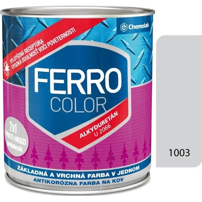Chemolak Ferro Color U 2066 Antikorozní barva na kovy 2v1 0,75L pololesklá šedá