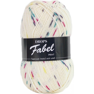 Příze DROPS Fabel Print 925 - jahody se smetanou