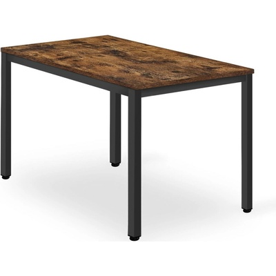 Textilomanie TESSA Čierny jedálenský stôl s doskou v dekore rustikálna hnedá 120 x 60 cm