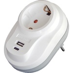 NILSON Адаптер със защита и USB+C TYPE, Шуко Nilson, Бял Нилсон (40130107)
