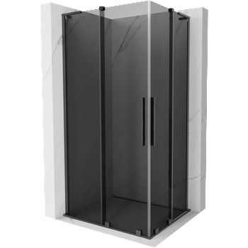 Mexen Velar L Двойна плъзгаща се душ кабина 90 x 80 см, графит, четка сив - 871-090-080-02-43-66 (871-090-080-02-43-66)