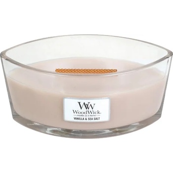 WoodWick Vanilla & Sea Salt ароматна свещ с дървен фитил 453, 6 гр