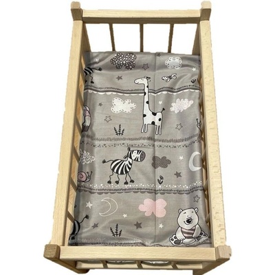 SDS Matrac do postieľky pre bábiky Zvieratká ružová 50x28 cm