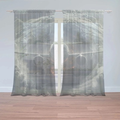 Sablio Záclony Lietadlo v búrke: 2ks 150x250cm