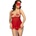 Сет, нощница, прашки, маска и пастиси, размер S - CR 4715 Babydoll Red (D-240574)