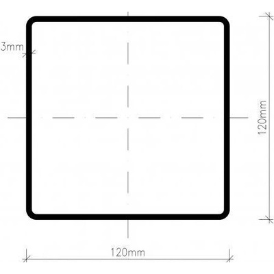 Pozinkovaný jekl 120 x 120 x 3 mm - délka 2 m
