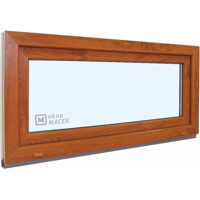 KNIPPING Plastové okno - 70 AD, 1200x600 mm, S, zlatý dub Sklo: čiré, Barva, imitace: zlatý dub/bílá (jednostranně)