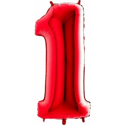 FLEXMETAL Balón foliový číslice červená red 102 cm 1