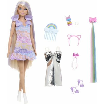 Barbie Parádnica s vlasovými doplnkami a oblečením