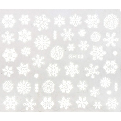 BIO NAILS Nálepka Vianoce XH-03 biela