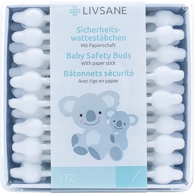 Livsane Bezpečnostné Vatové tyčinky papierové 1x72 ks