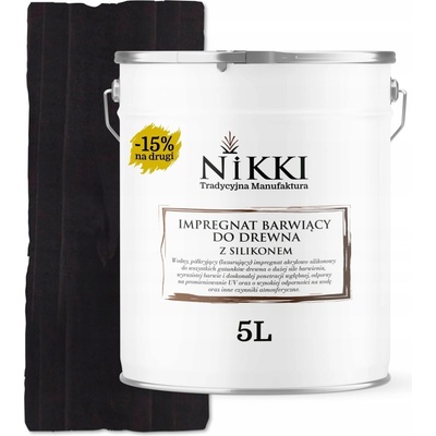 Silikonový mořící impregnační nátěr na dřevo NIKKI antracit matný 5 l