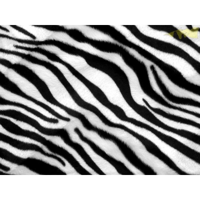 kožešinová látka muton vzor zebra