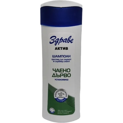 ЗДРАВЕ шампоан за коса, Чаено дърво, Успокояващ, Против пърхот, 200мл