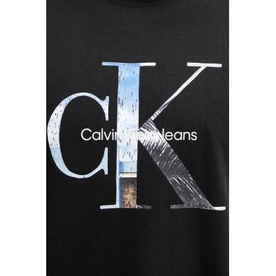 Calvin Klein Jeans Памучна тениска Calvin Klein Jeans в черно с принт J30J327483 (J30J327483)