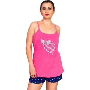 Макси пижама в цикламено и тъмносиньо с апликация