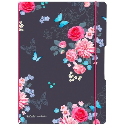 Herlitz Zošit my.book Flex Ladylike A4 2x linajkový štvorčekový PP Kvety