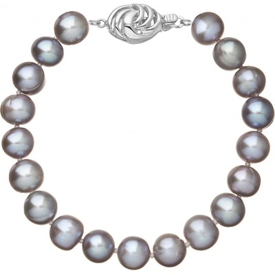 Pavona perlový náramek z říčních perel se zapínáním z bílého 14 karátového zlata 823010.3/9265B grey