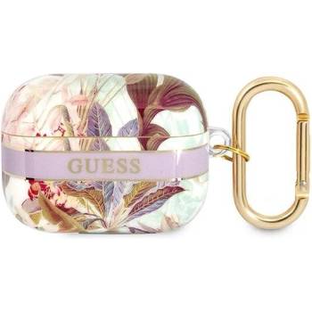Image 1 of Guess Калъф Guess GUAPHHFLU за AirPods Pro, виолетов, Flower Strap Collection (GUE002039-0)