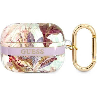 Guess Калъф Guess GUAPHHFLU за AirPods Pro, виолетов, Flower Strap Collection (GUE002039-0)