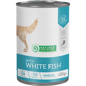 Nature's Protection Adult with White Fish Sensitive Digestion - консерва за кучета с чувствително храносмилане - 400гр