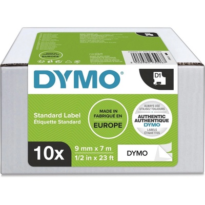 DYMO páska D1 9mm x 7m, černá na bílé, 41913, 10ks - 2093096