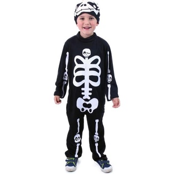 Rappa Детски костюм скелет с шапка (m)