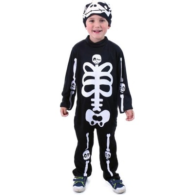 Rappa Детски костюм скелет с шапка (m)