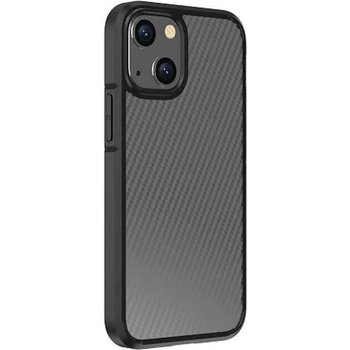 DEVIA Guardian Shockproof Case - хибриден удароустойчив кейс за iPhone 14 (черен-прозрачен)