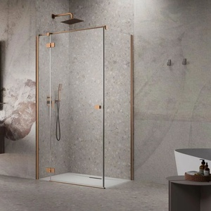 Radaway Правоъгълна душ кабина с люлееща се врата Radaway Essenza KDJ 110x90 см, матирана медно-прозрачно покритие, лява (1385041-93-01L+1384050-01-01)