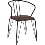 Premier Housewares Черен/в естествен цвят трапезен стол от масивен бряст District - Premier Housewares (5501295)