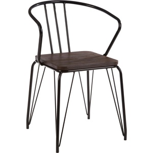 Premier Housewares Черен/в естествен цвят трапезен стол от масивен бряст District - Premier Housewares (5501295)