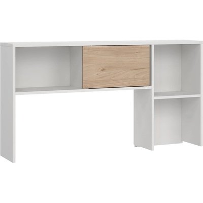 Надстойка за бюро Function Plus с плъзгаща врата Бял и Jackson Hickory